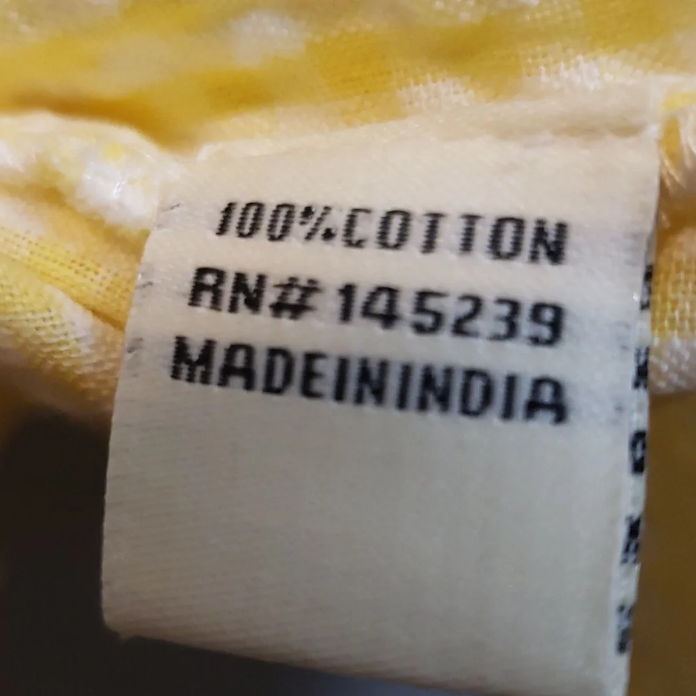 Sim & Sam NWT Sleeveless Button Front Yellow and White Check Top - Picture 5 of 6
